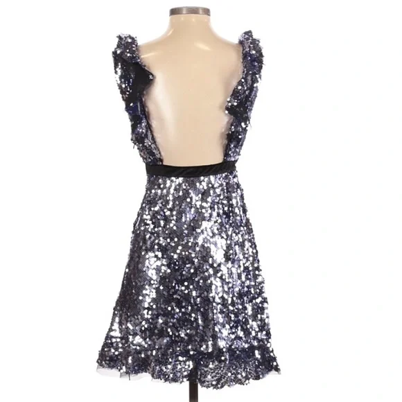 FREE PEOPLE BLUE SEQUIN DRESS SIZE 0 - Picture 10 of 10